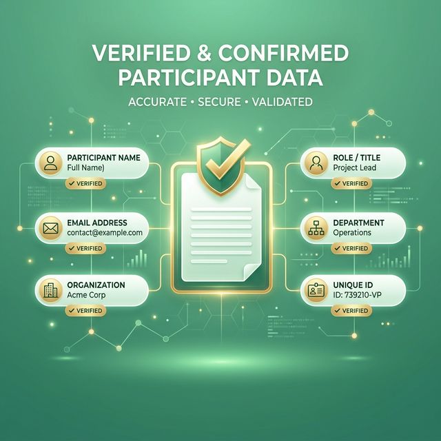 Bekreftet deltakerdata illustrasjon